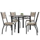 Conjunto Sala de Jantar Mesa Tampo Granito 4 Cadeiras Diana