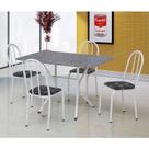Conjunto Sala de Jantar Mesa Tampo Granito Retangular com 4 Cadeiras Bruna