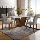 Conjunto Sala de Jantar Mesa Tampo Mdf 4 Cadeiras Espanha Yescasa