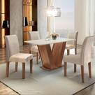 Conjunto Sala de Jantar Mesa Tampo Mdf 4 Cadeiras Espanha Yescasa