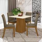 Conjunto Sala de Jantar Mesa Tampo MDF 4 Cadeiras Zoe Espresso Móveis