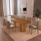 Conjunto Sala de Jantar Mesa Tampo MDF 6 Cadeiras Sakura