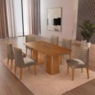 Conjunto Sala de Jantar Mesa Tampo MDF 6 Cadeiras Sakura