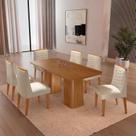 Conjunto Sala de Jantar Mesa Tampo MDF 6 Cadeiras Sakura