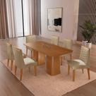 Conjunto Sala de Jantar Mesa Tampo MDF 6 Cadeiras Sakura