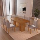 Conjunto Sala de Jantar Mesa Tampo MDF 6 Cadeiras Sakura