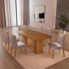 Conjunto Sala de Jantar Mesa Tampo MDF 6 Cadeiras Sakura