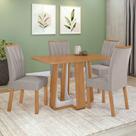 Conjunto Sala De Jantar Mesa Tampo Mdf Com 4 Cadeiras
