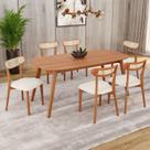 Conjunto Sala de Jantar Mesa Tampo MDF com 6 Cadeiras Ceci Yescasa