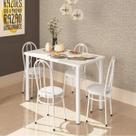 Conjunto Sala de Jantar Mesa Tampo MDP Roma 900 4 Cadeiras Tubulares Estofadas