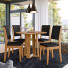 Conjunto Sala de Jantar Mesa Tampo Redondo sem Vidro Isabela 100cm com 4 Cadeiras