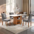 Conjunto Sala de Jantar Mesa Tampo Slim Plus Vidro 120x90cm com 4 Cadeiras Elis Yescasa Conjunto Sala de Jantar Mesa Tampo Slim Plus Vidro 120x90cm com 4 Cadeiras Elis Yescasa