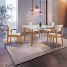 Conjunto Sala de Jantar Mesa Tampo Vidro/mdf com 4 Cadeiras Linho Marialice Conjunto Sala de Jantar Mesa Tampo Vidro/mdf com 4 Cadeiras Linho Marialice