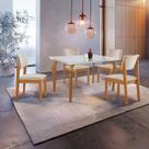 Conjunto Sala de Jantar Mesa Tampo Vidro/mdf com 4 Cadeiras Suede Marialice
