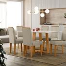 Conjunto Sala de Jantar Mesa Tampo Vidro/mdf Rubi com 6 Cadeiras Ana
