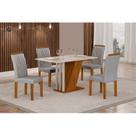 Conjunto Sala de Jantar Mesa Tampo Vidro/MDP com 4 Cadeiras Miami Yescasa
