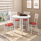 Conjunto Sala de Jantar Mesa Veneza Tampo MDP 960 e 4 Cadeiras Tubulares 950
