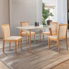 Conjunto Sala de Jantar Mesa Versales 120cm com 4 Cadeiras Hydra estrutura em madeira Maciça e Tampo MDF/Vidro