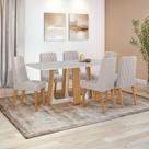 Conjunto Sala De Jantar MesaTampo Vidro/mdf 6 Cadeiras