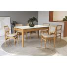 Conjunto Sala de Jantar Mira Premium Madeira Maciça c/ Tampo Madeirado c/ Vidro 160x90cm e 6 Cadeiras Stela Carvalho/Off White - Boucle Bege Fendi-Kap Conjunto Sala de Jantar Mira Premium Madeira Maciça c/ Tampo Madeirado c/ Vidro 160x90cm e 6 Cadeiras Stela Carvalho/Off White - Boucle Bege Fendi-Kap