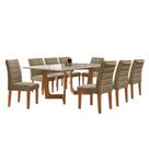 Conjunto Sala de Jantar Nápoles Tampo Vidro/mdf com 8 Cadeiras Genova Smart Plus