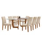 Conjunto Sala de Jantar Nápoles Tampo Vidro/mdf com 8 Cadeiras Genova Smart Plus