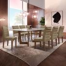 Conjunto Sala de Jantar Nápoles Tampo Vidro/MDF com 8 Cadeiras Genova Smart Plus Chocolate/Off White/Areia Conjunto Sala de Jantar Nápoles Tampo Vidro/MDF com 8 Cadeiras Genova Smart Plus Chocolate/Off White/Areia