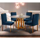 Conjunto Sala de Jantar Natalle 4 Lugares Mesa Redonda 1,2m e 4 Cadeiras Madeira Maciça Móveis Mundial Conjunto Sala de Jantar Natalle 4 Lugares Mesa Redonda 1,2m e 4 Cadeiras Madeira Maciça Móveis Mundial