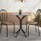 Conjunto Sala de Jantar para Cozinha Mesa Tampo Granito Quadrada e 2 Cadeiras Juliete