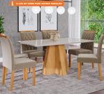 Conjunto Sala de Jantar Patricia 160X80 Tampo em MDF/Vidro 6 Cadeiras Juliana Class Cimol Nature/Off White/Madeira/Joli Conjunto Sala de Jantar Patricia 160X80 Tampo em MDF/Vidro 6 Cadeiras Juliana Class Cimol Nature/Off White/Madeira/Joli
