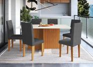 Conjunto sala de jantar predilleta florida 170cm com 6 cadeiras freijo off assento grafite