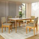Conjunto Sala de Jantar Siera 6 Lugares Retangular Madeira Maciça Miami
