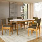 Conjunto Sala de Jantar Siera 6 Lugares Retangular Madeira Maciça Miami