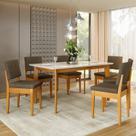 Conjunto Sala de Jantar Siera 6 Lugares Retangular Madeira Maciça Miami