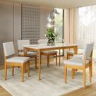 Conjunto Sala de Jantar Siera 6 Lugares Retangular Madeira Maciça Miami