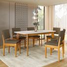 Conjunto Sala de Jantar Siera 6 Lugares Retangular Madeira Maciça Miami