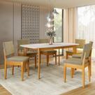 Conjunto Sala de Jantar Siera 6 Lugares Retangular Madeira Maciça Miami