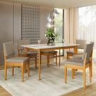 Conjunto Sala de Jantar Siera 6 Lugares Retangular Madeira Maciça Miami