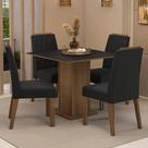 Conjunto Sala de Jantar Tampo de Madeira 4 Cadeiras Cannes Madesa
