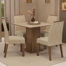 Conjunto Sala De Jantar Tampo De Madeira 4 Cadeiras Rustic/crema/imperial Cannes Madesa