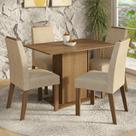 Conjunto Sala de Jantar Tampo de Madeira 4 Cadeiras Rustic/Imperial Acácia Madesa
