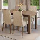Conjunto Sala de Jantar Tampo de Madeira 4 Cadeiras Rustic/Imperial Hera Madesa