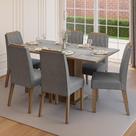 Conjunto Sala de Jantar Tampo de Madeira 6 Cadeiras Bosque Madesa