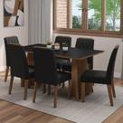 Conjunto Sala de Jantar Tampo de Madeira 6 Cadeiras Leon Madesa