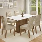 Conjunto Sala de Jantar Tampo de Madeira 6 Cadeiras Rustic/Branco/Imperial Hortelã Madesa Conjunto Sala de Jantar Tampo de Madeira 6 Cadeiras Rustic/Branco/Imperial Hortelã Madesa
