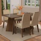 Conjunto Sala de Jantar Tampo de Vidro 4 Cadeiras Braga Madesa