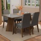 Conjunto Sala de Jantar Tampo de Vidro 4 Cadeiras Braga Madesa