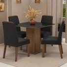 Conjunto Sala de Jantar Tampo de Vidro 4 Cadeiras Capri Madesa