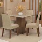 Conjunto Sala de Jantar Tampo de Vidro 4 Cadeiras Rustic/Crema/Imperial Capri Madesa