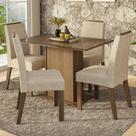 Conjunto Sala de Jantar Tampo de Vidro 4 Cadeiras Rustic/Imperial Jasmin Madesa